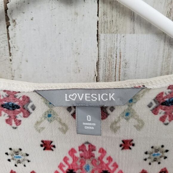 Lovesick Boho Fringe Cardigan Kimono Ivory Red Size OS - Picture 3 of 8